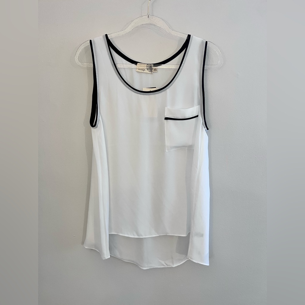 Anthropologie Everleigh White Scoop Neck Sleeveless Top Nwt